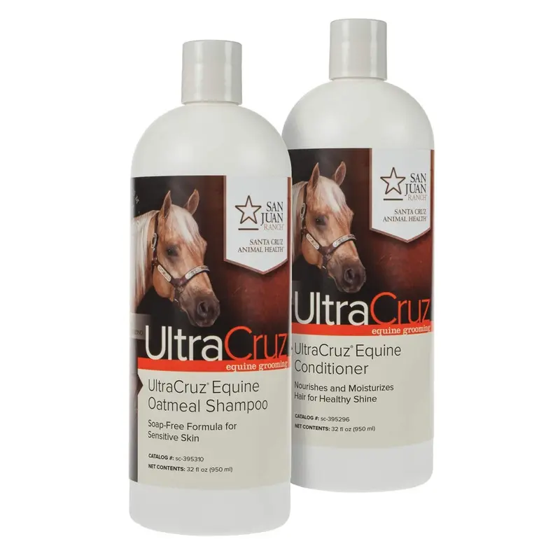 Ultracruz Equine Oatmeal Horse Shampoo And Conditioner Bundle 32 Oz Each 32Oz