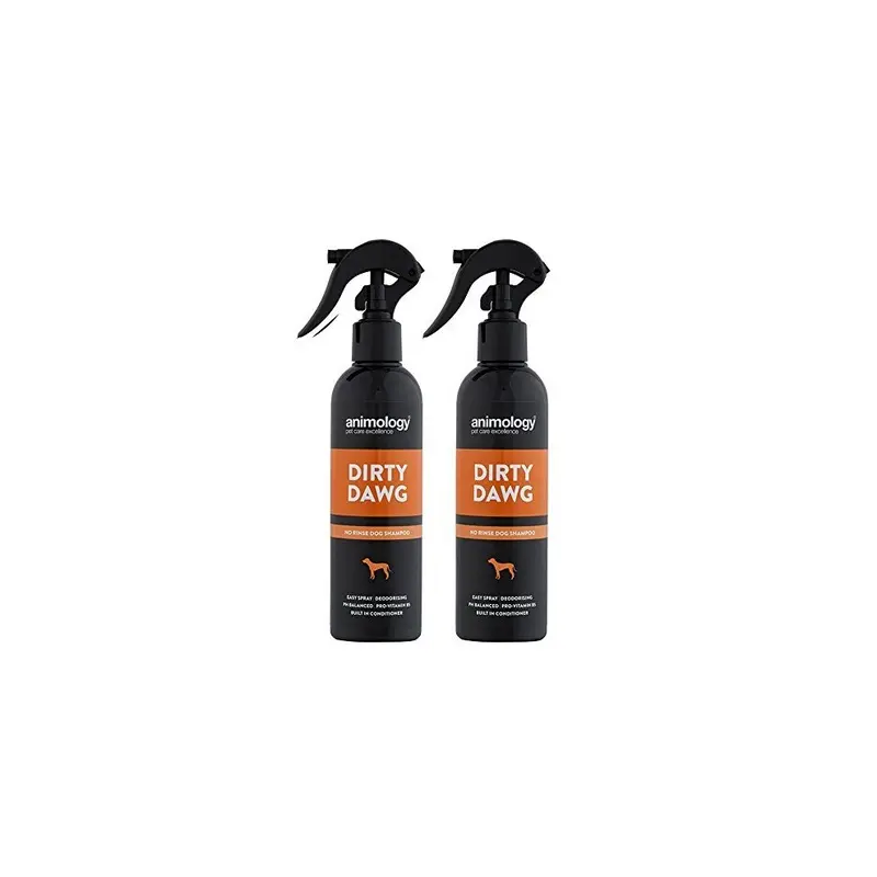 Animology Dirty Dawg Pup No-Rinse Shampoo Dog Spray, Twin Pack 250Ml