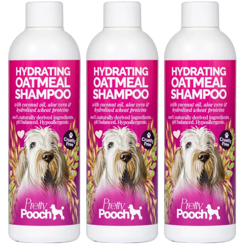 Pretty Pooch (3 X 250Ml) Oatmeal Vegan Dog Shampoo Size 3