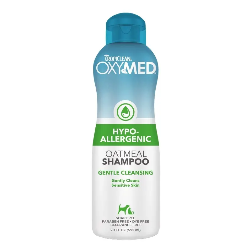 Tropiclean Oxy-Med Hypo-Allergenic Oatmeal Pet Shampoo - Bottle 592Ml