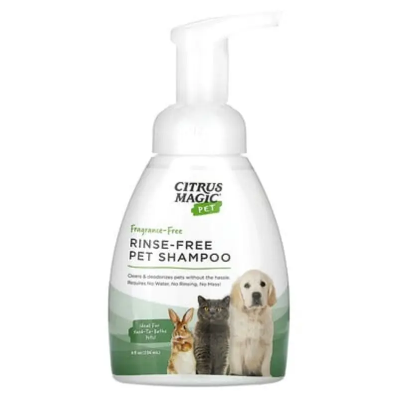 Citrus Magic , Pet, Rinse-Free Pet Shampoo, Fragrance-Free, 8 Fl Oz (236 Ml)