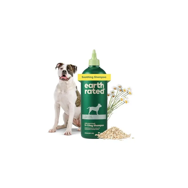 Earth Rated White Soothing Dog Shampoo & Conditioner - Tea & Basil, 473Ml