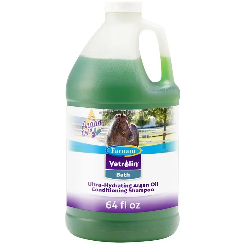Farnam Green Vetrolin Bath Ultra-Hydrating Shampoo For Horses And Dogs 64 Ounces