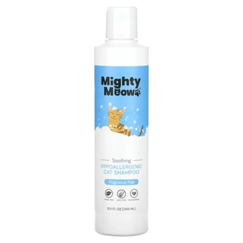 Mighty Mutt , Mighty Meow, Hypoallergenic Cat Shampoo, Fragrance Free, 9 Fl Oz (266 Ml)