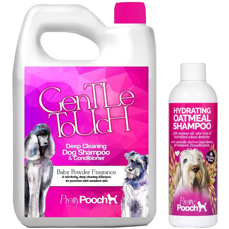 Pretty Pooch Baby Powder Dog Shampoo & Oatmeal Dog Shampoo 250Ml 2L