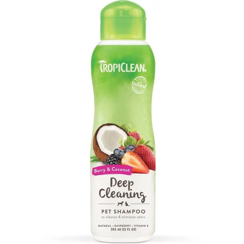 Tropiclean Deep Cleansing Berry And Coconut Pet Shampoo - Bottle 355Ml