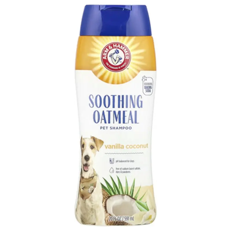 Arm & Hammer , Soothing Oatmeal Pet Shampoo, Vanilla Coconut, 20 Fl Oz (591 Ml)