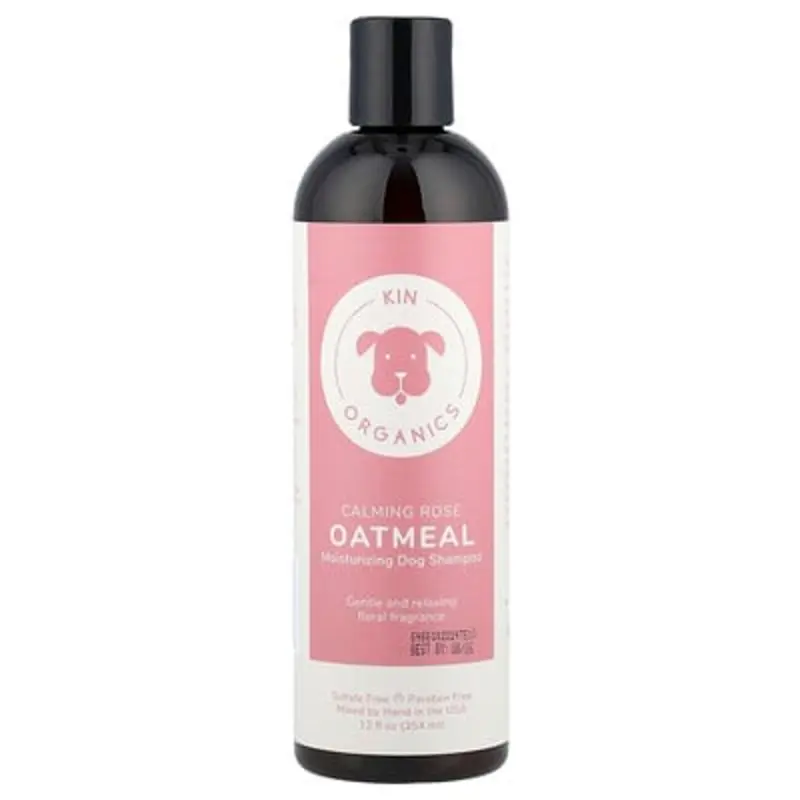 Kin+Kind , Organic Oatmeal Moisturizing Dog Shampoo, Calming Rose, 12 Fl Oz (354 Ml)