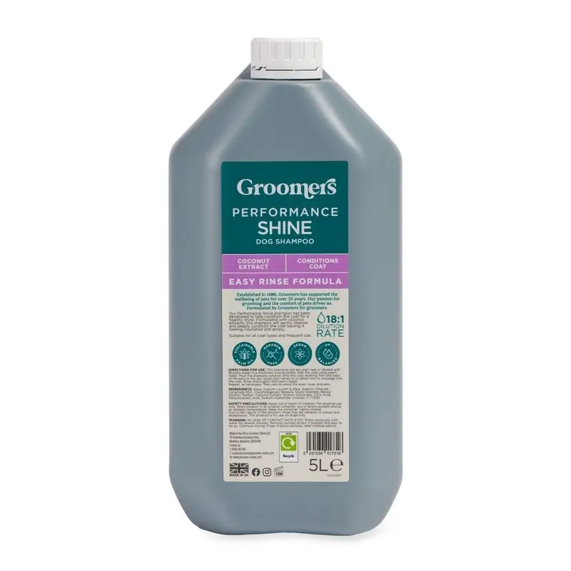 Groomers Performance Shine Shampoo - 5L Size: 5L