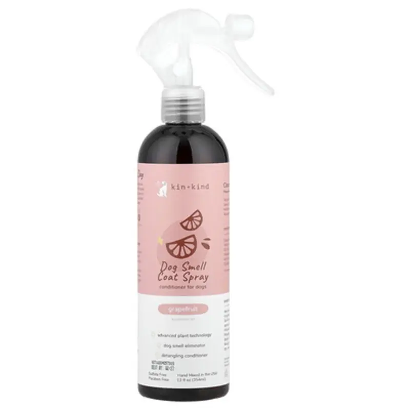 Kin+Kind , Dog Smell Coat Spray, Conditioner For Dogs, Grapefruit, 12 Fl Oz (354 Ml)