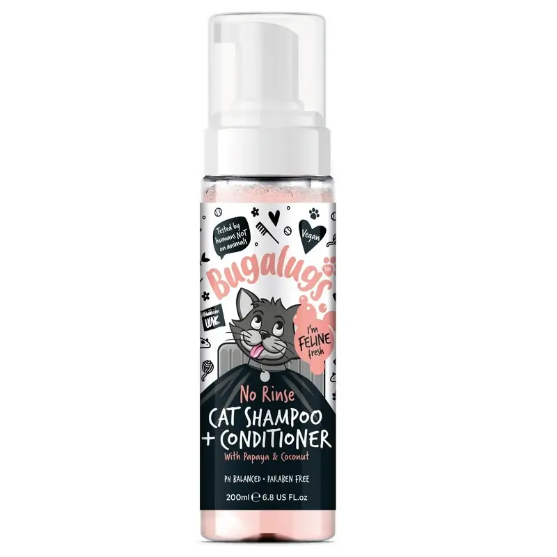 Bugalugs No Rinse Cat Shampoo And Conditioner 200Ml