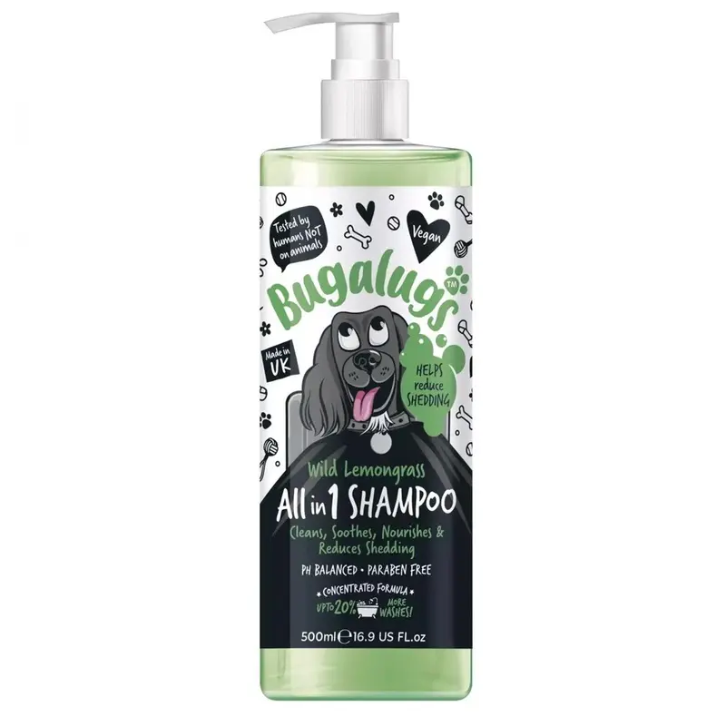 Bugalugs Unisex Black All In One Shed Control Shampoo - 500Ml