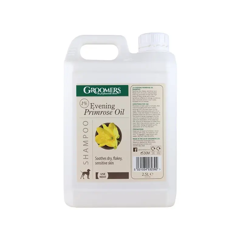 Groomers Evening Primrose Oil Regular Grade Shampoo - 2.5L Size: 2.5