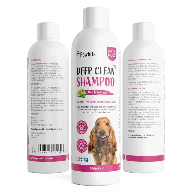 DEEP CLEAN Intensive Dog Puppy Shampoo Concentrated Easy to Use Gentle All Ages