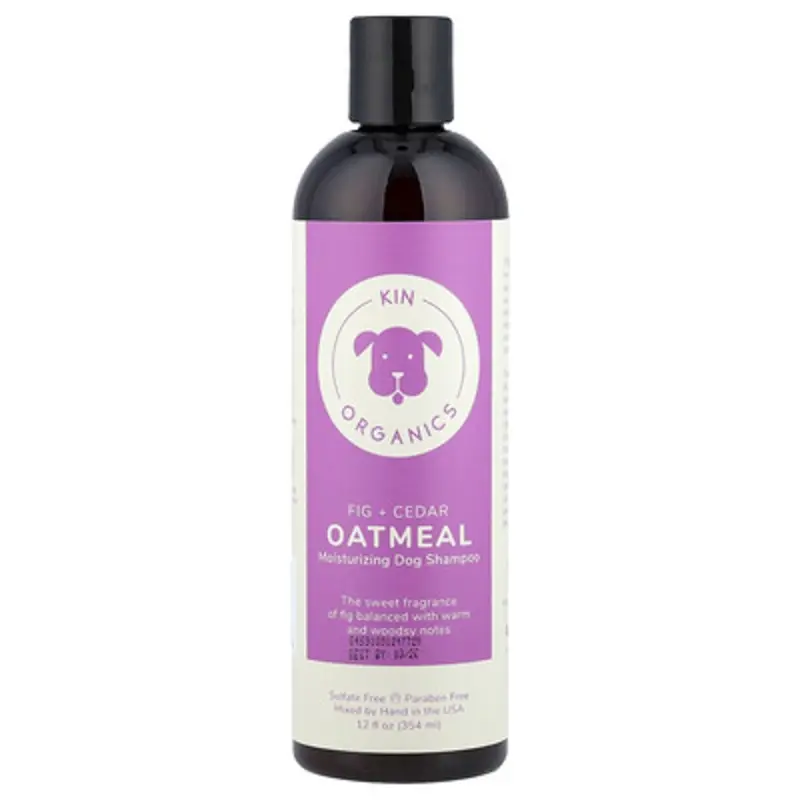 Kin+Kind , Organic Oatmeal Moisturizing Dog Shampoo, Fig + Cedar, 12 Fl Oz (354 Ml)