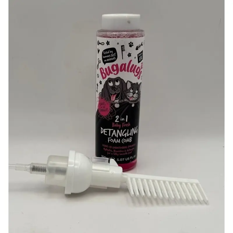 Bugalugs 2 in 1 (Baby Fresh) - Pet Detangler Foam Comb - 150ml - Detangler Spray
