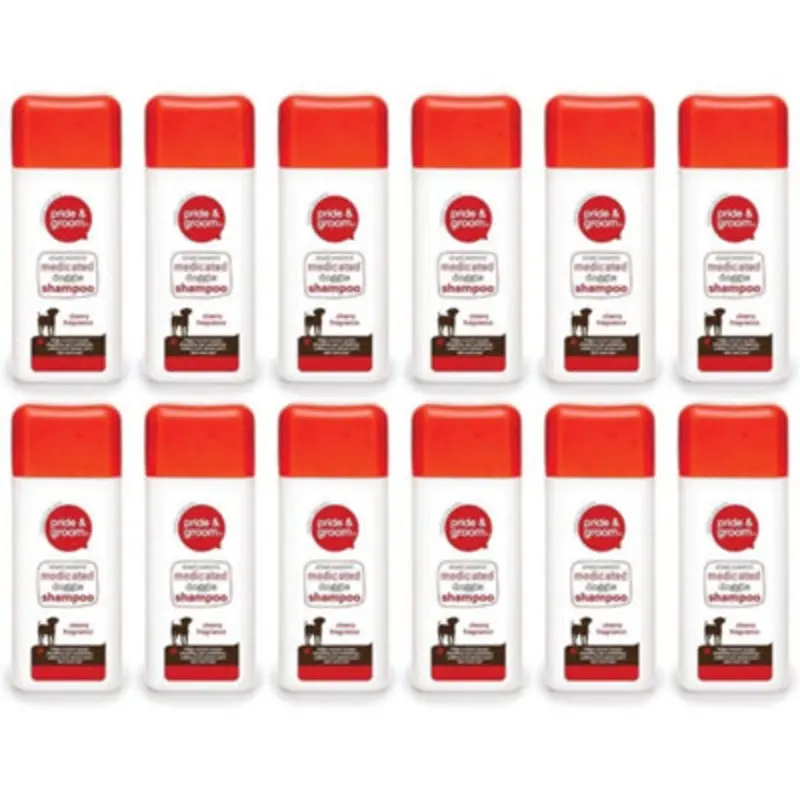 B&Q Pride & Groom Medicated Doggie Shampoo Cherry Pack Of 12 300Ml
