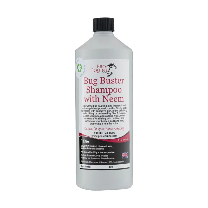 Equine Products Uk Pro-Equine Bug Buster Neem Shampoo For Horses - Litre Size 1
