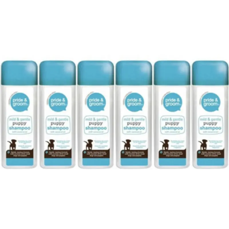 B&Q Pride & Groom Mild & Gentle Puppy Shampoo With Coconut Oil Pack Of 6 300Ml