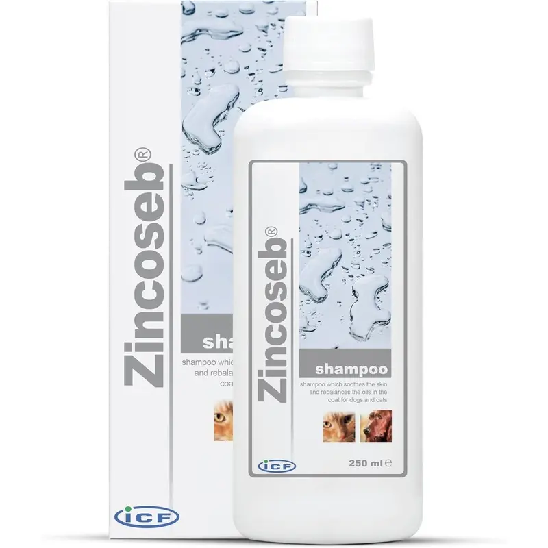 ICF Zincoseb Dog Shampoo 250ml AntiItch Antifungal Antibacterial SensitiveSkin
