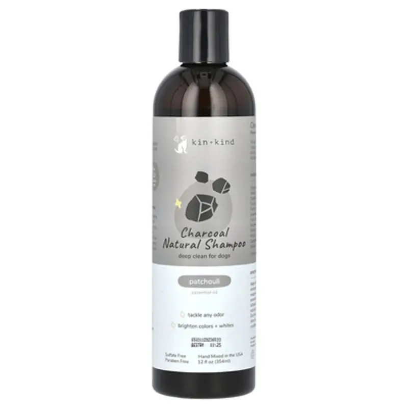 Kin+Kind , Charcoal Natural Shampoo For Dogs, Patchouli, 12 Fl Oz (354 Ml)