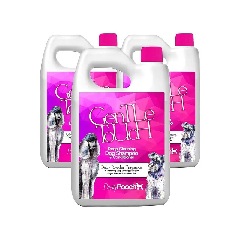 Pretty Pooch Unisex Pink Dog Shampoo Baby Powder Fragrance For Sensitive Skin 3 X 5L