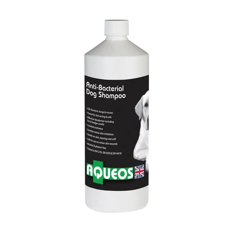 Aqueos Anti-Bacterial Dog Shampoo - Litre Bottle Size 1