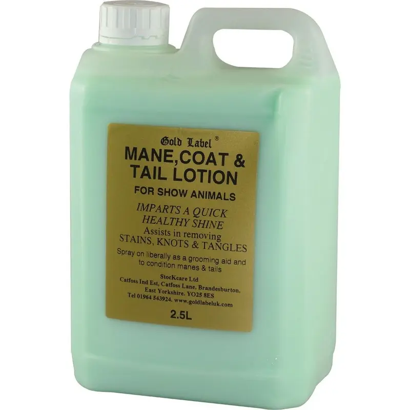 Label Mane, Tail And Coat Lotion - Ltr Gold Size 2.5