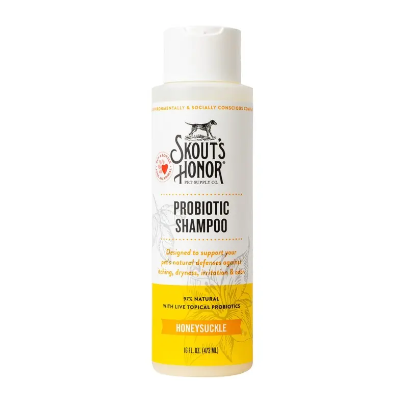 Skouts Honor Probiotic Pet Shampoo (Honeysuckle) For A Healthier Skin And Coat