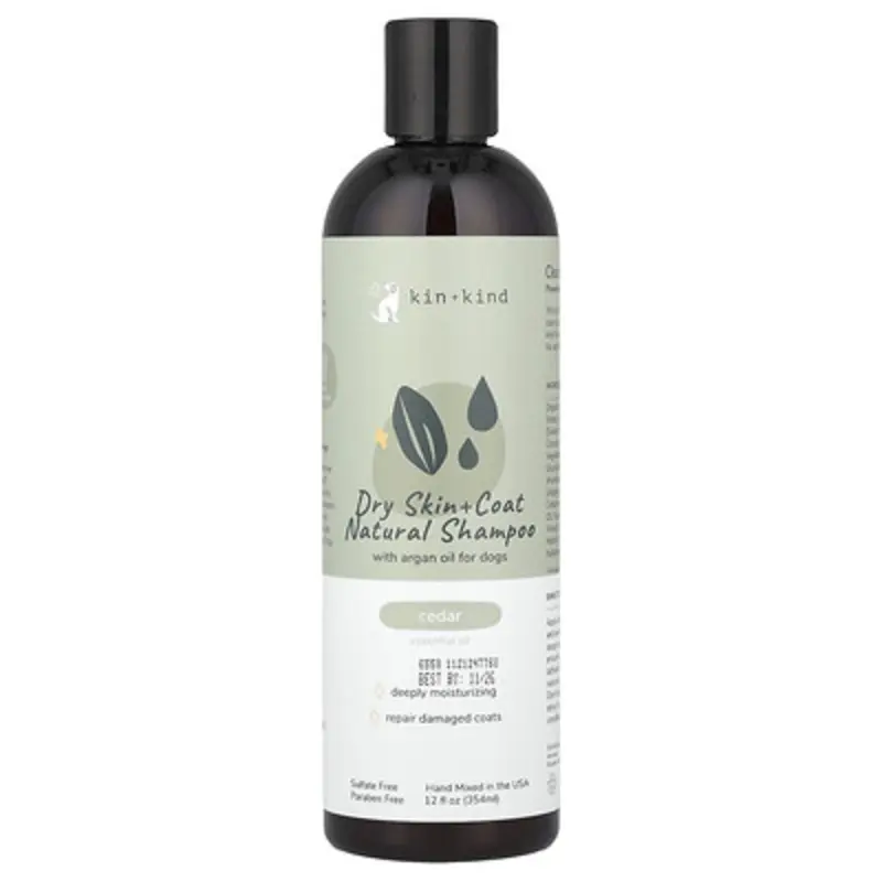 Kin+Kind , Dry Skin + Coat Natural Shampoo, For Dogs, Cedar, 12 Fl Oz (354 Ml)