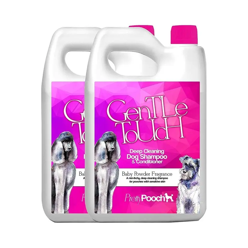 Pretty Pooch Unisex Pink Dog Shampoo Baby Powder Fragrance For Sensitive Skin 2 X 5L