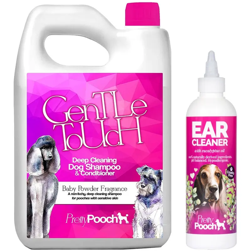 Pretty Pooch Baby Powder Dog Shampoo & Ear Cleaner 250Ml 2L