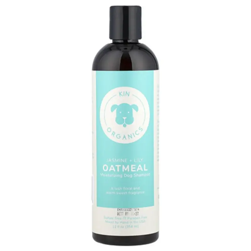Kin+Kind , Organic Oatmeal Moisturizing Dog Shampoo, Jasmine + Lily, 12 Fl Oz (354 Ml)