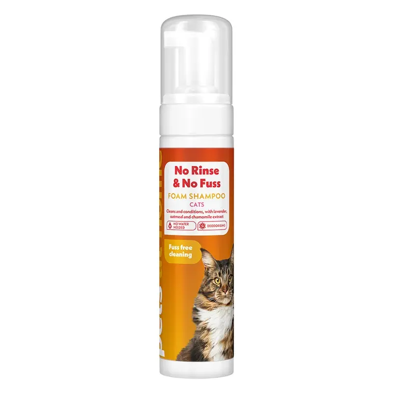 Pets At Home No Rinse & No Fuss Foam Cat Shampoo 200Ml