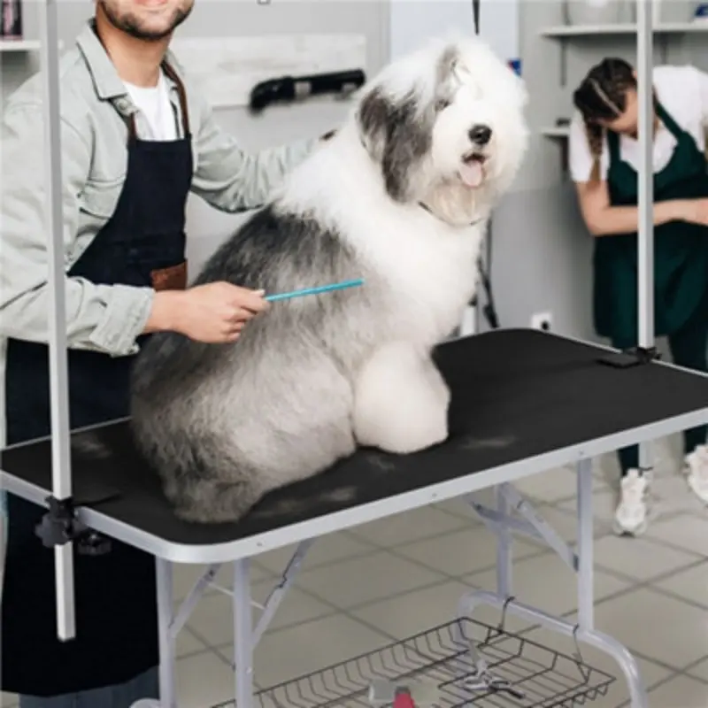 Yaheetech Black Pet Grooming Table W/Noose Tools Storage Rack 120Kg