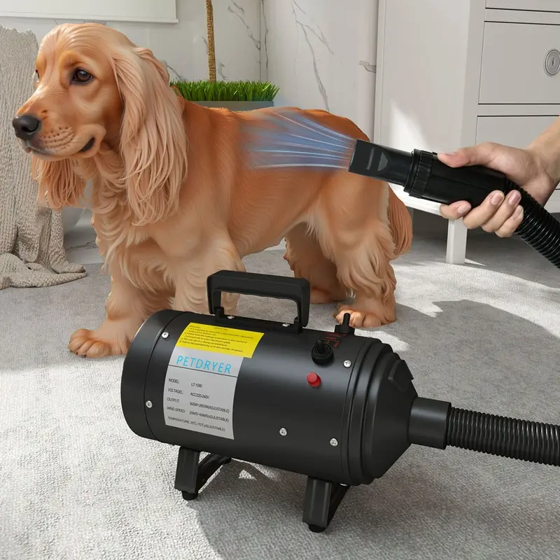 Pawhut 2200W Dog Hair Dryer With Adjustable Temperature & Velocity Black