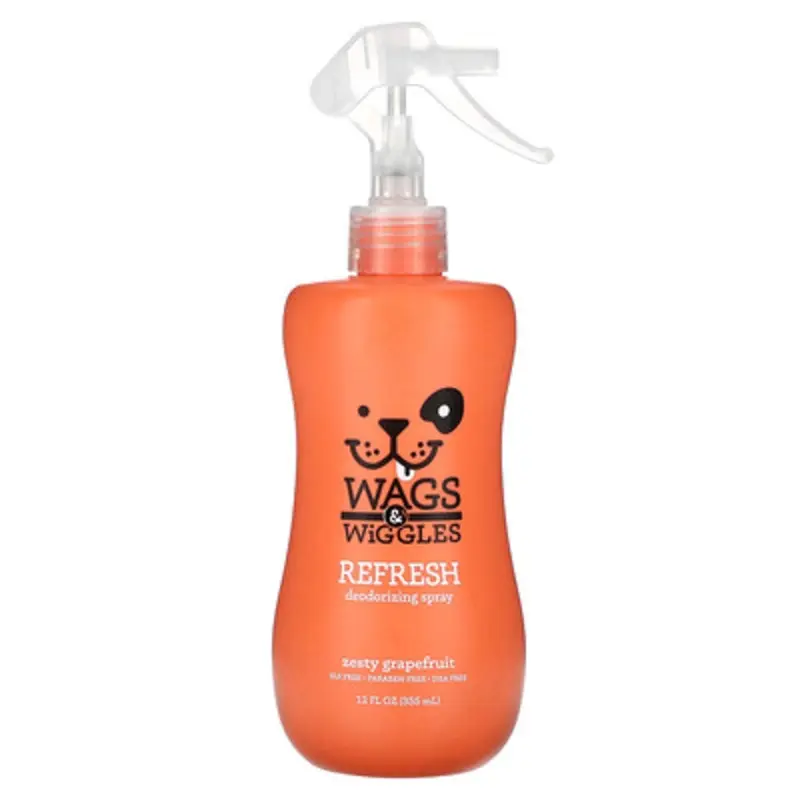 Wags & Wiggles , Refresh Deodorizing Spray, Zesty Grapefruit, 12 Fl Oz (355 Ml)