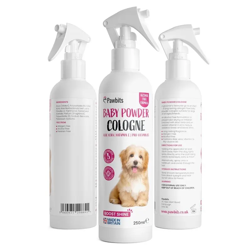 Baby Powder Cologne for Dogs 250ml - Long-Lasting Deodoriser & Conditioner Spray