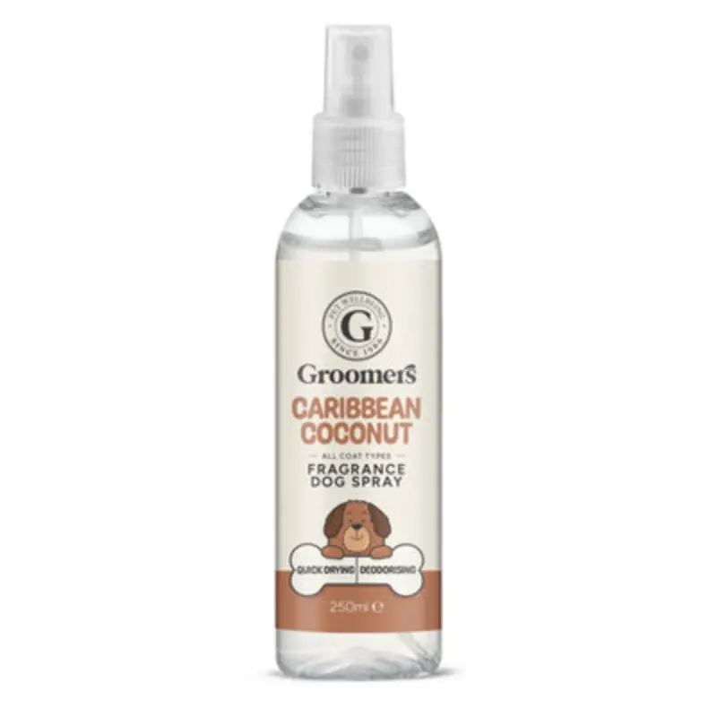 Groomers Deodorising & Conditioning Dog Fragrance Spray - Caribbean Coconut 250Ml