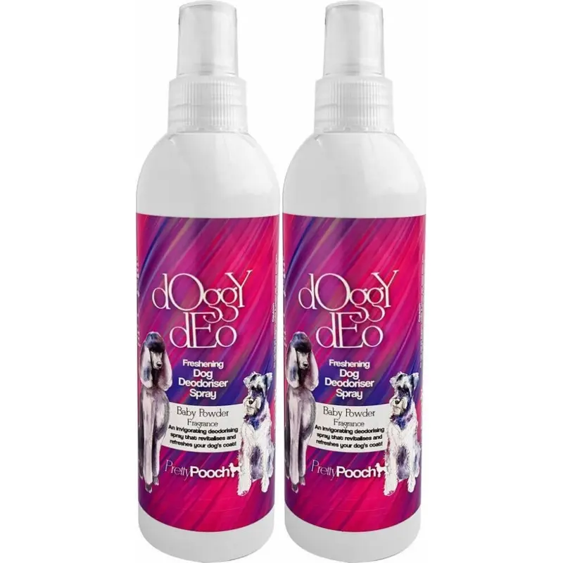 Pretty Pooch (2) Dog Deodoriser Baby Powder Fragrance Size 2