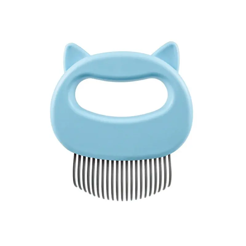 Blue 2Pcs Pet Long Hair And Short Hair Products Shell Comb Size 2