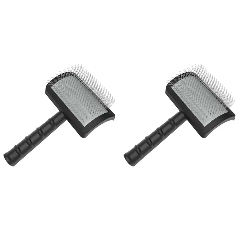 Senza Marchio Black Firm Slicker Brush - Extra Long Pin Brush For Dog Pet (Black) Large