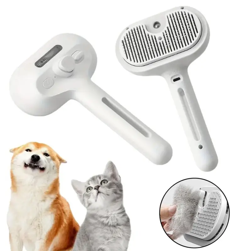 2-in-1 Electric Steam Brush for Pet Fur Care