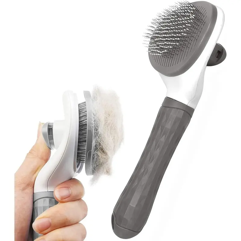 Elezenioc Dog/Cat Brush Grooming Comb, Self Cleaning Slicker Brushes