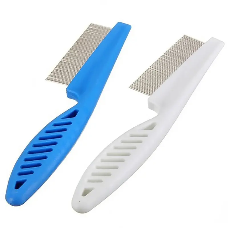 Blue (S, ) Pet Dog Cat Teeth Brush Grooming Fur Hair Comb Tool Portable Cleaning Plastic