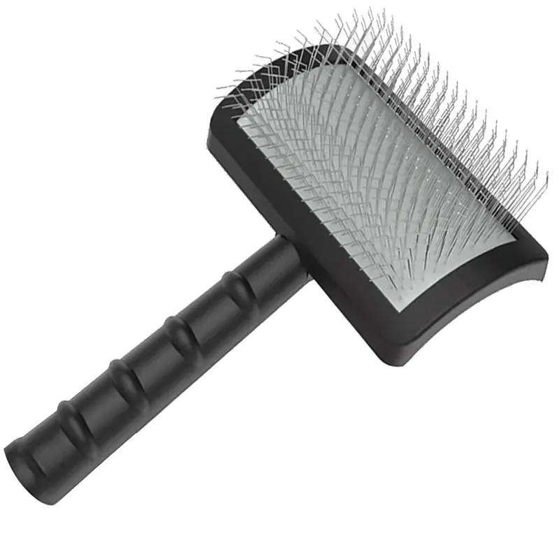 Sem Marca Black Firm Slicker Brush - Extra Long Pin Brush For Dog Pet (Black) Large