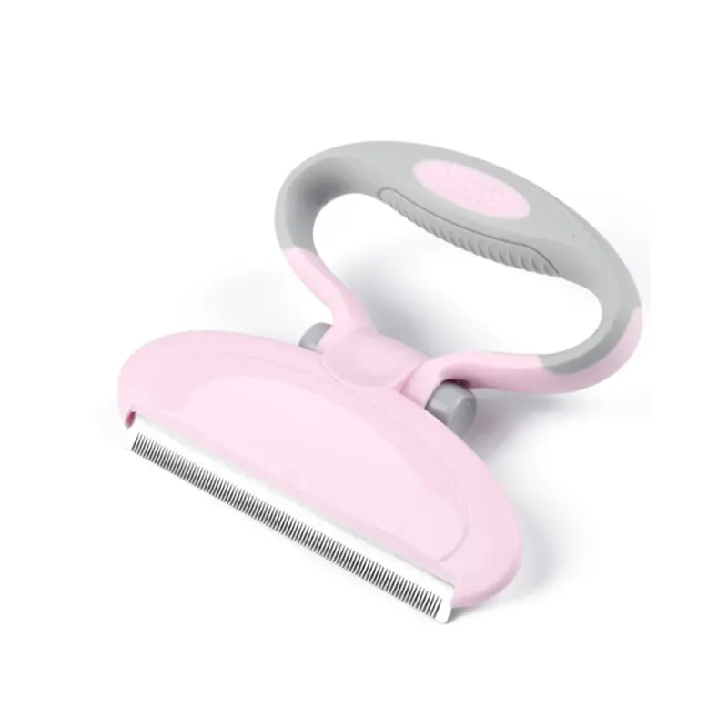 Keshen Pink Curved Massage Beauty Pet Comb Pet Steel Comb(Pink) Size 1