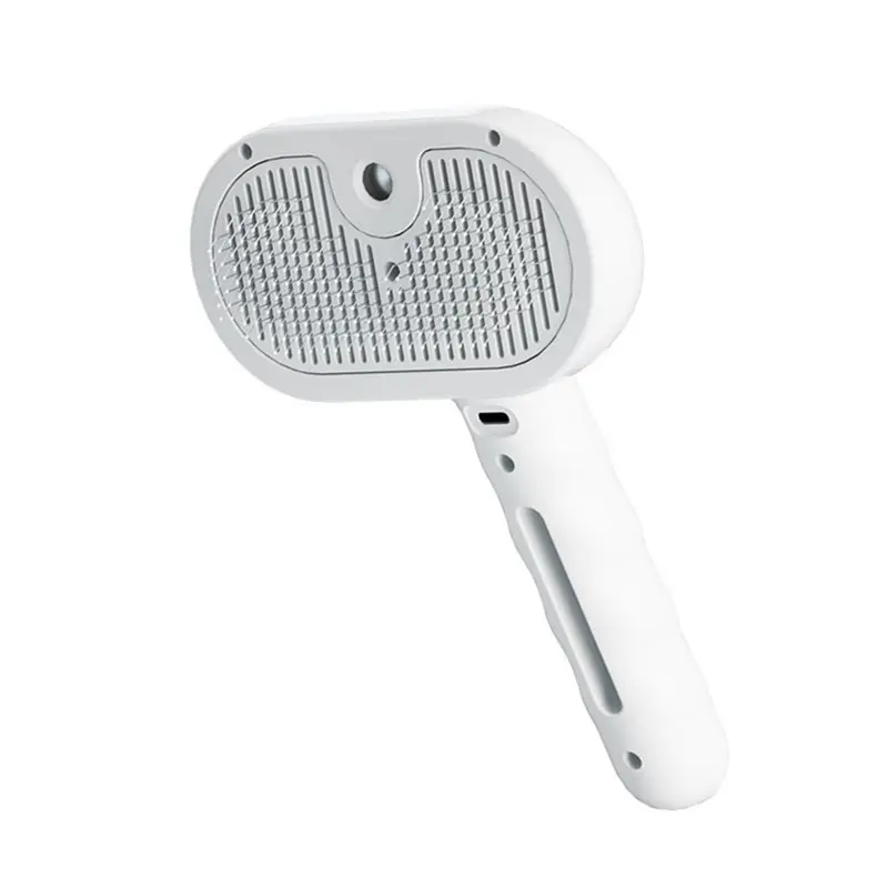 White (White) Pet Spray Hair Removal Comb With Ergonomic Handle