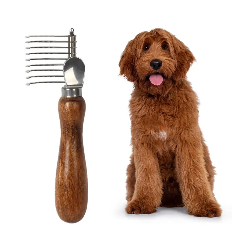 Dog Dematting Brush & Rake Comb Tool - Stainless Steel Groomer