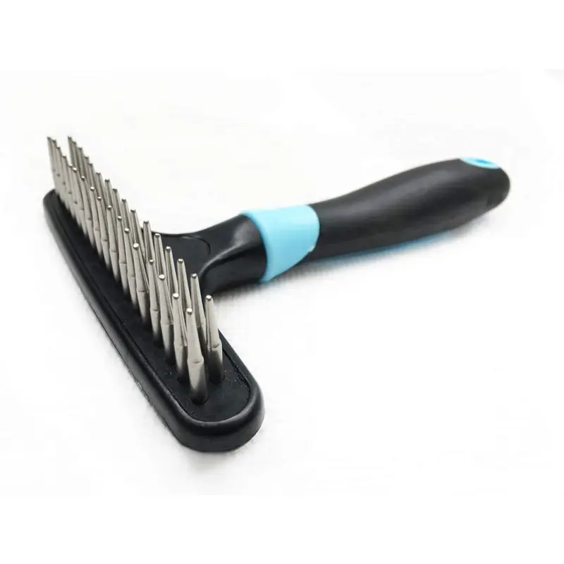 Jelly Comb Double Row Stainless Steel Pins Brushundercoat Rake For Dogs Cats